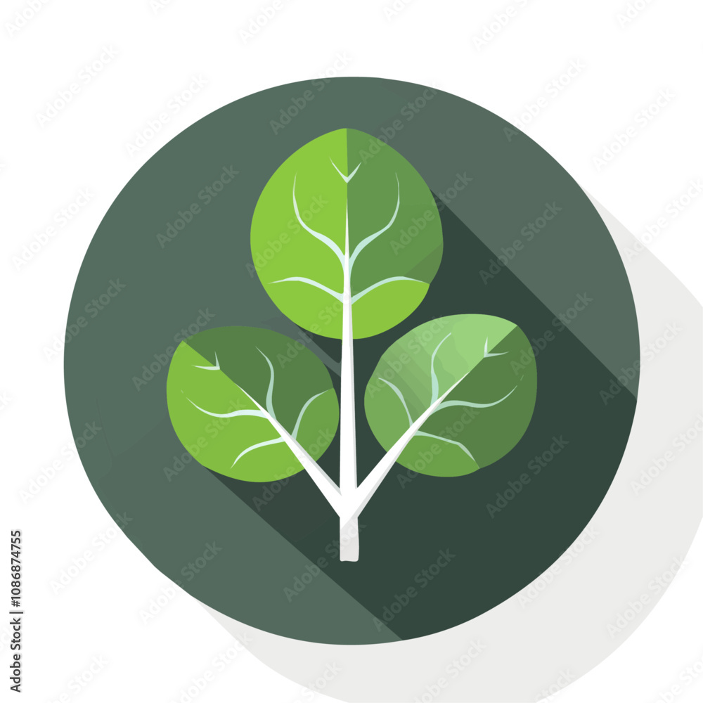 A simple flat 2D icon of spinach branch isolated on a background, vector design, ideal for animation, UI/UX design, mobile apps, web design, digital illustrations A simple flat 2D icon of spinach branch isolated on a background, vector design, ideal for animation, UI/UX design, mobile apps, web design, digital illustrations