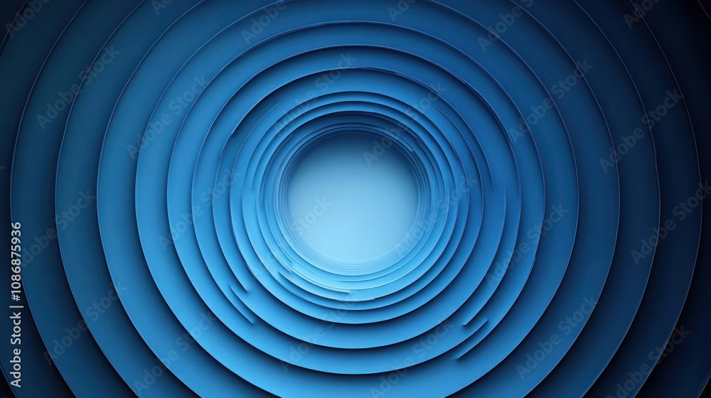 Abstract Blue Concentric Circles Abstract Blue Concentric Circles