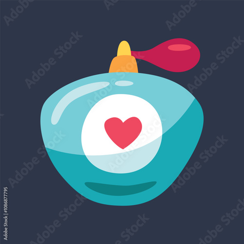 love parfum bottle in flat vector design.