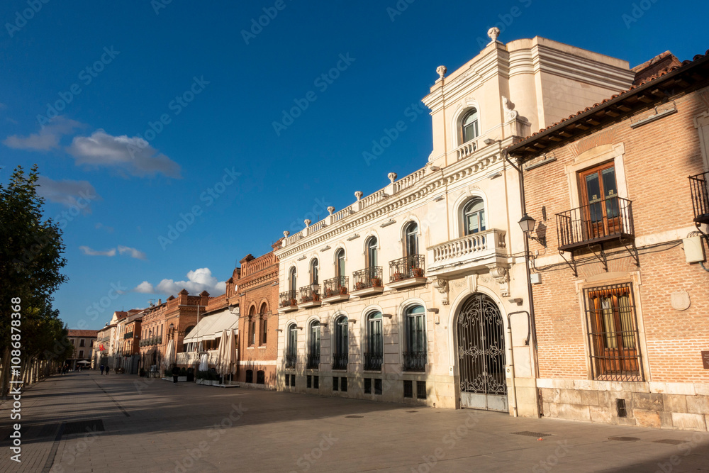 Naklejka premium Facade of the Hotel Cervantes in Alcala de Henares (Community of Madrid - Spain). It was built between 1913 and 1916 on the site of the former university prison of the Colegio Mayor de San Ildefonso.