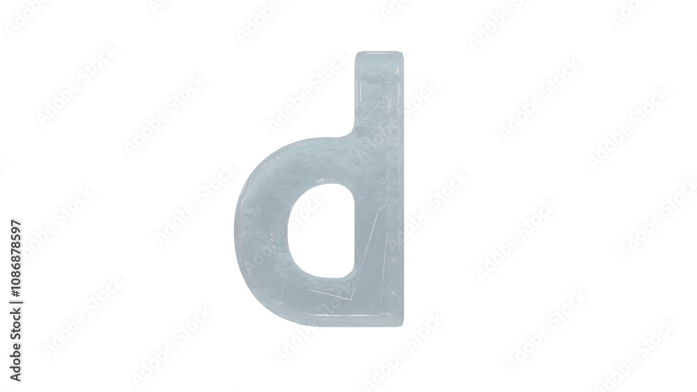 Ice font letter d small on transparent background Ice font letter d small on transparent background