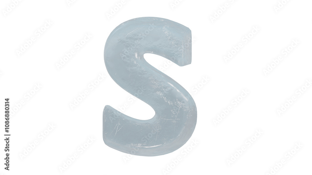 Ice font letter S capital on transparent background Ice font letter S capital on transparent background