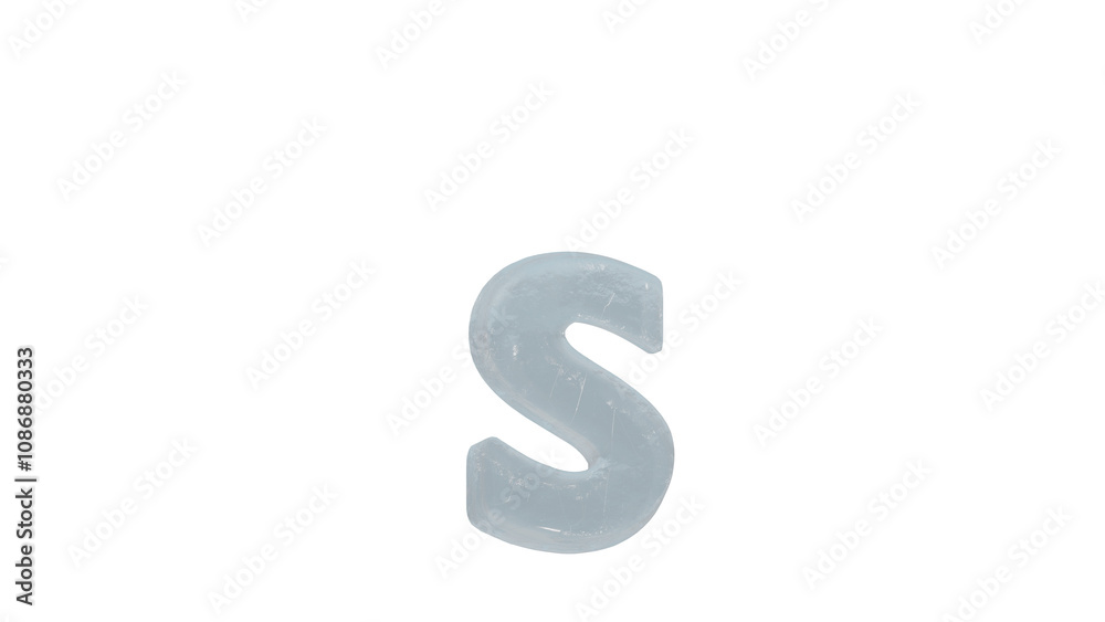 Ice font letter s small on transparent background Ice font letter s small on transparent background