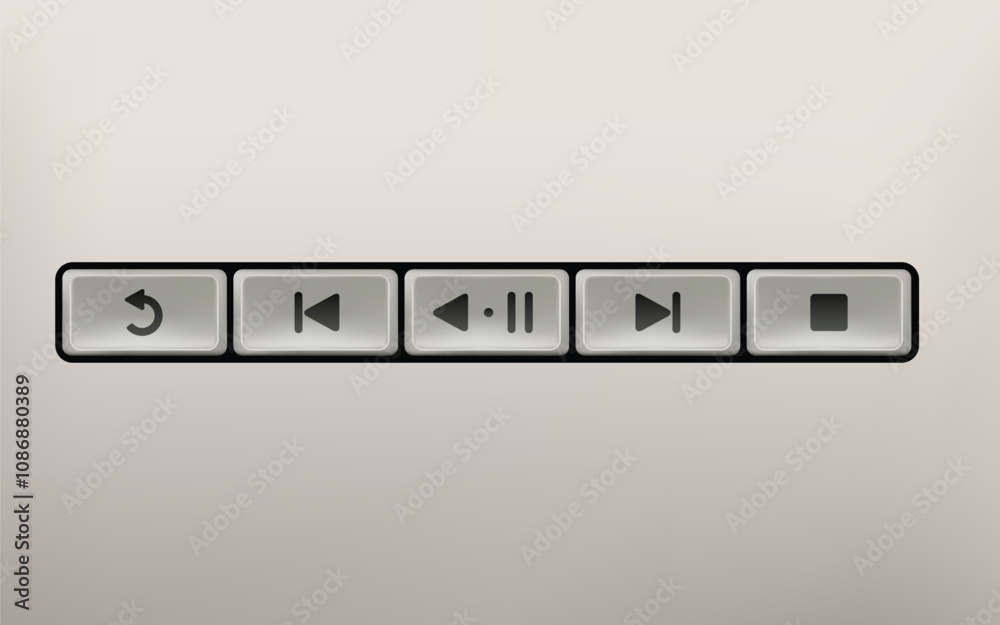 Retro style play, rewind, stop buttons for decoration. Retro style play, rewind, stop buttons for decoration.