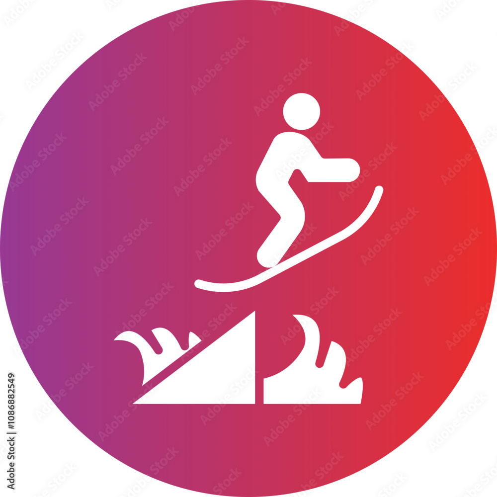 Skimboarding Icon Style Skimboarding Icon Style