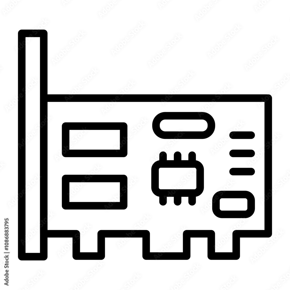 Network Interface Vector Line Icon Design Network Interface Vector Line Icon Design