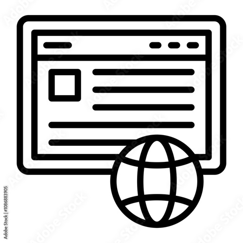 Content Delivery Network Vector Line Icon Design