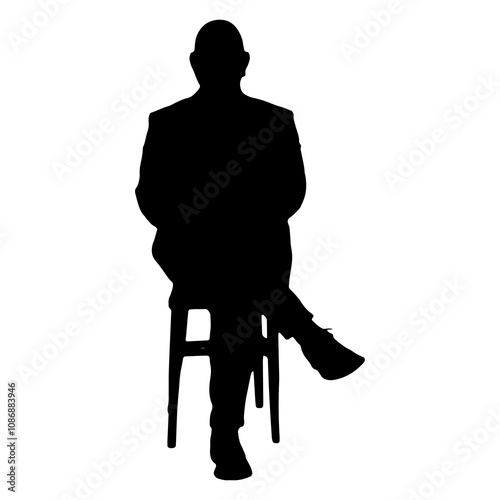 Vector Silhouette Collection: Clean and Bold Designs  large group of mixed people siiting on chair photo