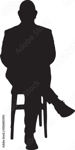 Vector Silhouette Collection: Clean and Bold Designs  large group of mixed people siiting on chair photo