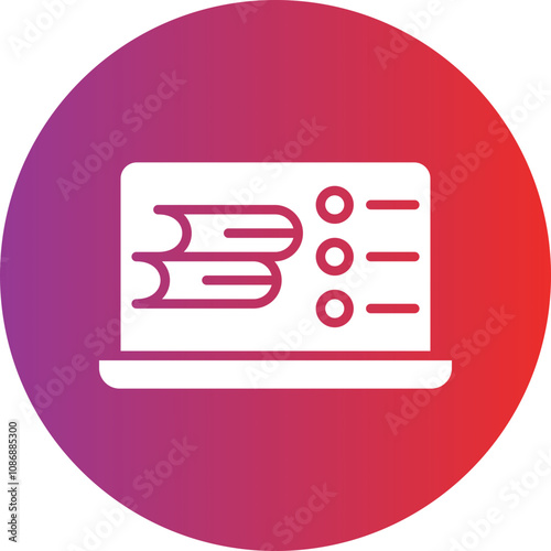 School Laptop Icon Style