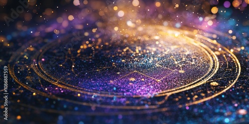 Astrology chart for fortune telling and numerology to predict the future, background with copy space