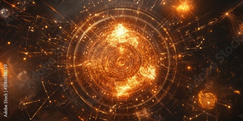 Astrology chart for fortune telling and numerology to predict the future, background with copy space photo