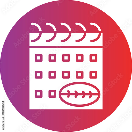 Rugby Match Date Icon Style