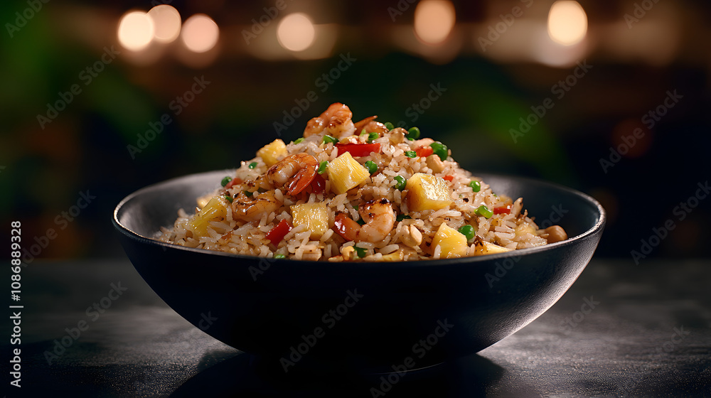 Pineapple Fried Rice: A Tropical Delight with Jasmine Rice, Crunchy Cashews, and Tender Shrimp Pineapple Fried Rice: A Tropical Delight with Jasmine Rice, Crunchy Cashews, and Tender Shrimp