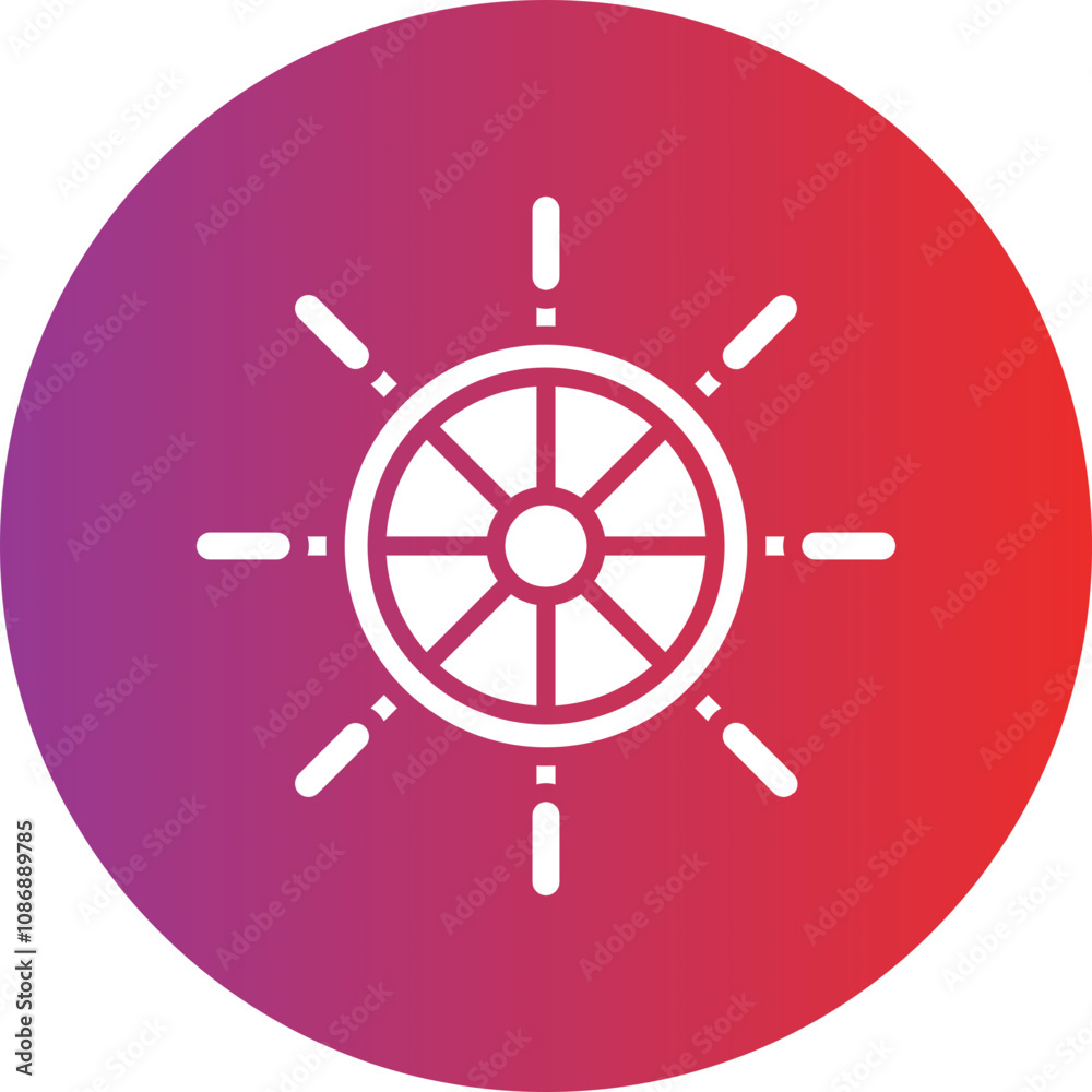 Obraz premium Ship Wheel Icon Style