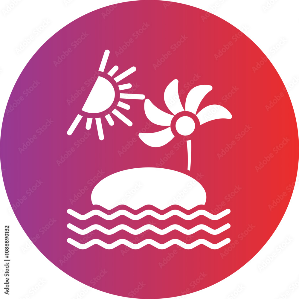 Fototapeta premium Island Icon Style