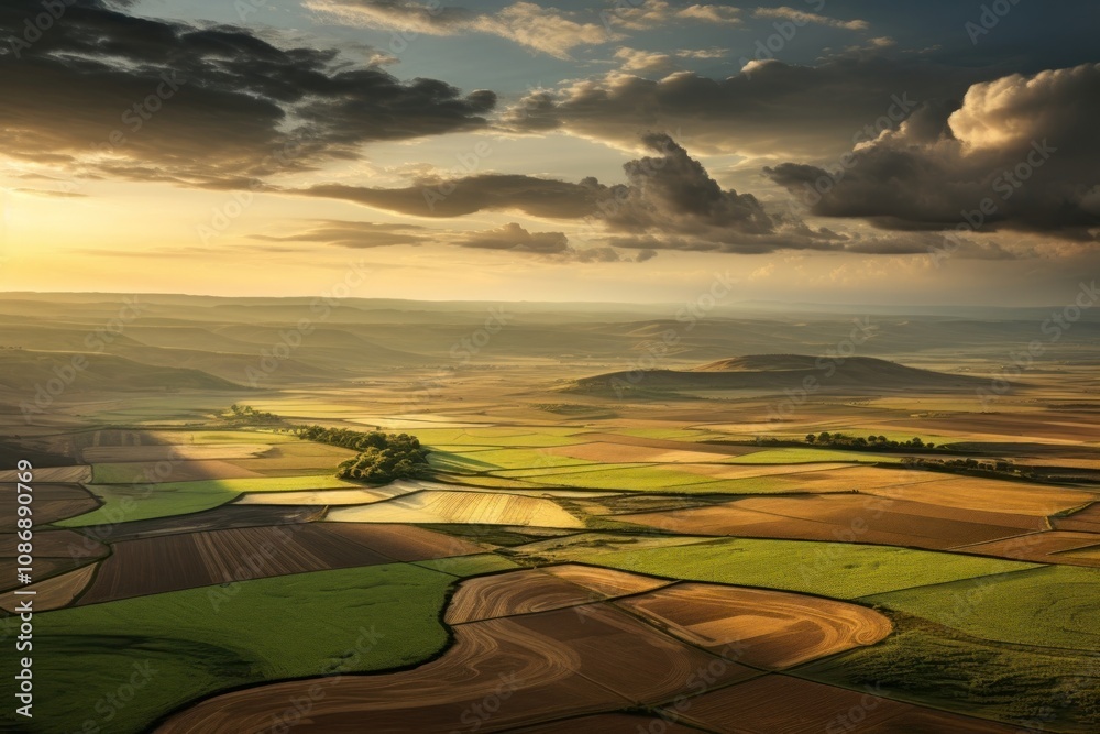 Obraz premium Farmlands horizon landscape panoramic.