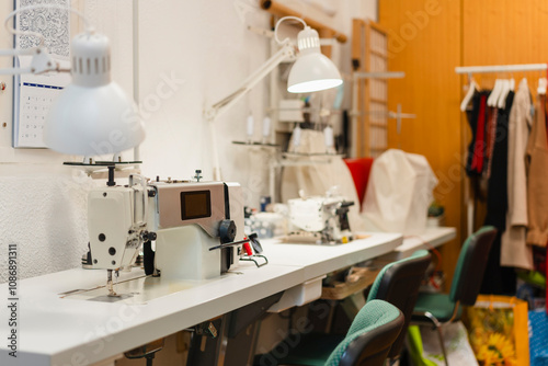 Interior of clothing design studio photo