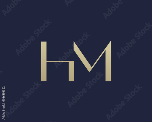 HM letter logo icon design. Classic style luxury initials monogram.