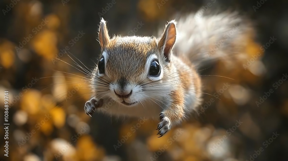 Obraz premium Flying squirrel facing ahead in beautiful nature scenery wallpaper images
