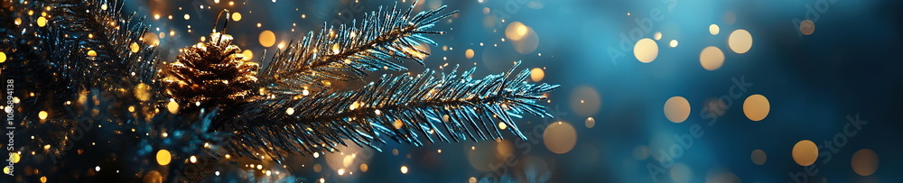 Obraz premium Blue and gold Abstract background and bokeh