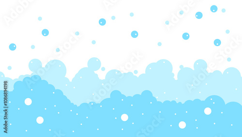 Cartoon soap bubble blue background