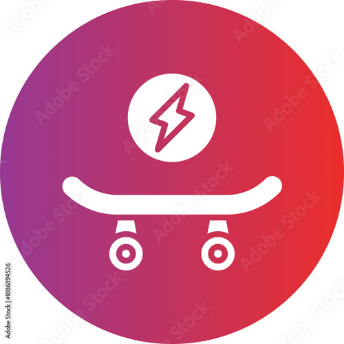 Electric Skateboard Icon Style