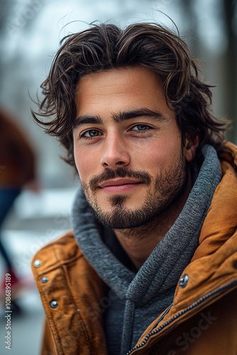 Relaxed Man with Beanie Smiling at a Skate Park