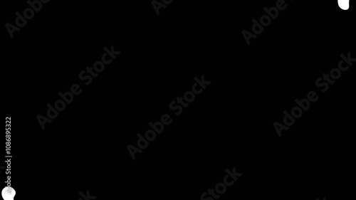 Handdrawn white liquid transition on black background animation
