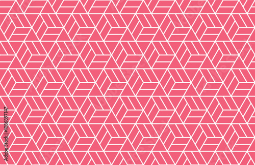 Abstract geometric pattern. A seamless vector background. White and pink ornament. Graphic modern pattern. Simple lattice graphic design