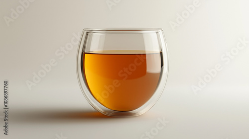 double wall glass with black tea