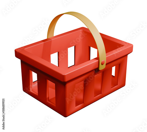 PANIER E-COMMERCE -3D - achat, icone, vide photo