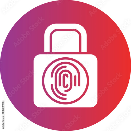 Biometric Padlock Icon Style