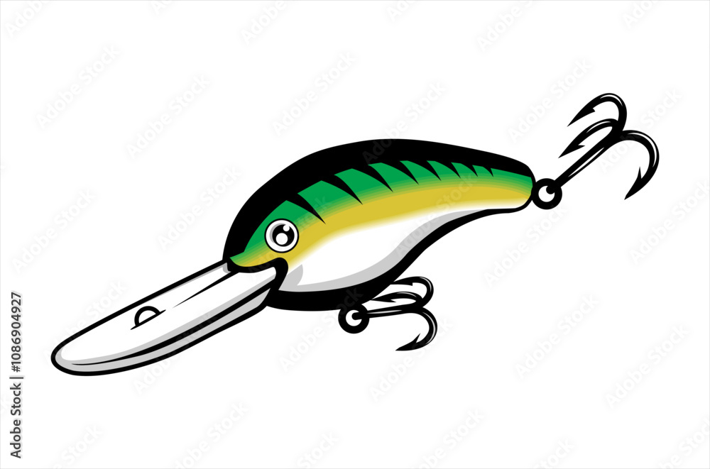fishing lure logo vector illustration. minnow lures for the fishing equipment business fishing lure logo vector illustration. minnow lures for the fishing equipment business