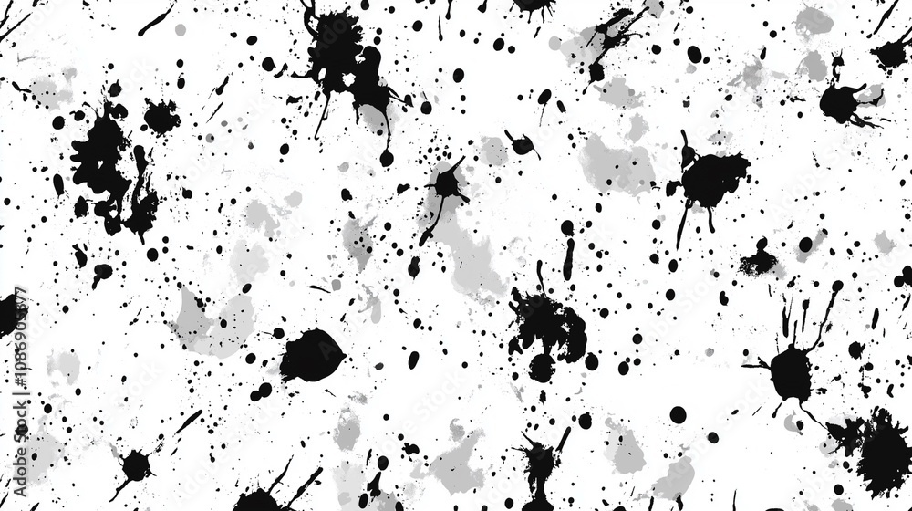 Textured seamless pattern with ink spatters in black and white
Textured seamless pattern with ink spatters in black and white