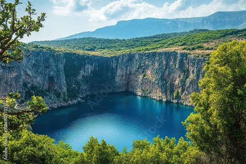 Famous melissani lake on Kefalonia island