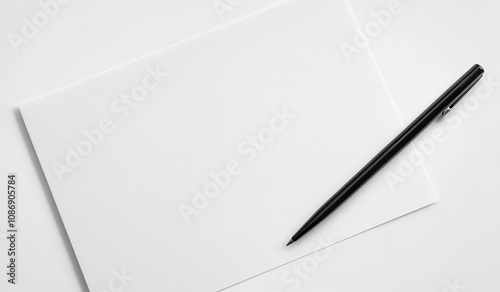 Wallpaper Mural Blank white paper with black pen
 Torontodigital.ca