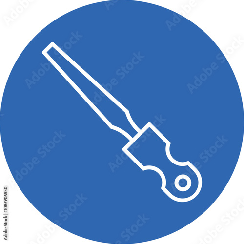 Chisel line circle icon