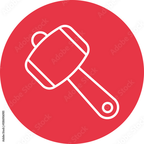 Mallet line circle icon