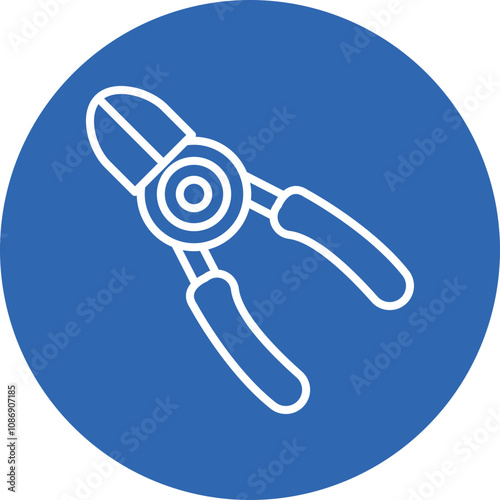 Wire Cutter line circle icon