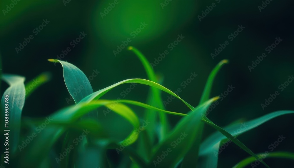 Obraz premium a close up of a green plant with a small yellow flower