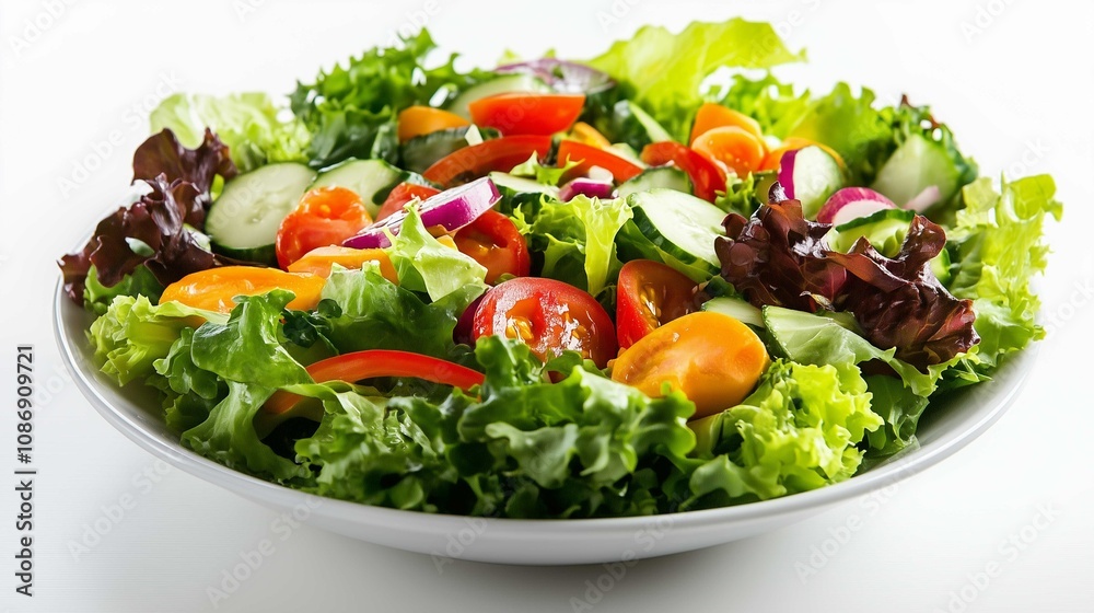 A healthy salad surrounded by fresh vegetables
A healthy salad surrounded by fresh vegetables