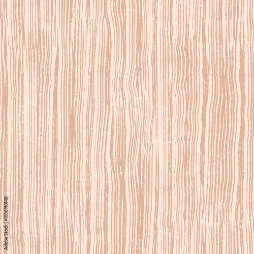 Beige striped seamless pattern. Light wooden texture with vertical veins. Hand drawn brush strokes. Background with curved lines. Pencil scribbles