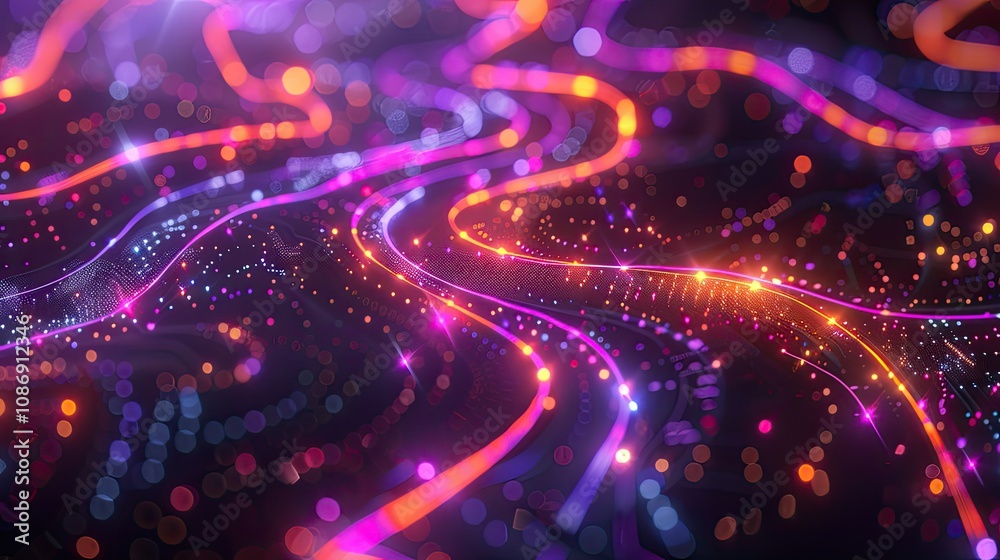 Obraz premium Interactive career map with glowing pathways