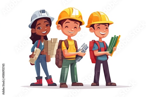 Labour day Safety hard hat and Construction tools background Labour Day concept on isolated background. 1st May celebrate on Labour Day is an annual holiday. celebration, day, poster, illustration,