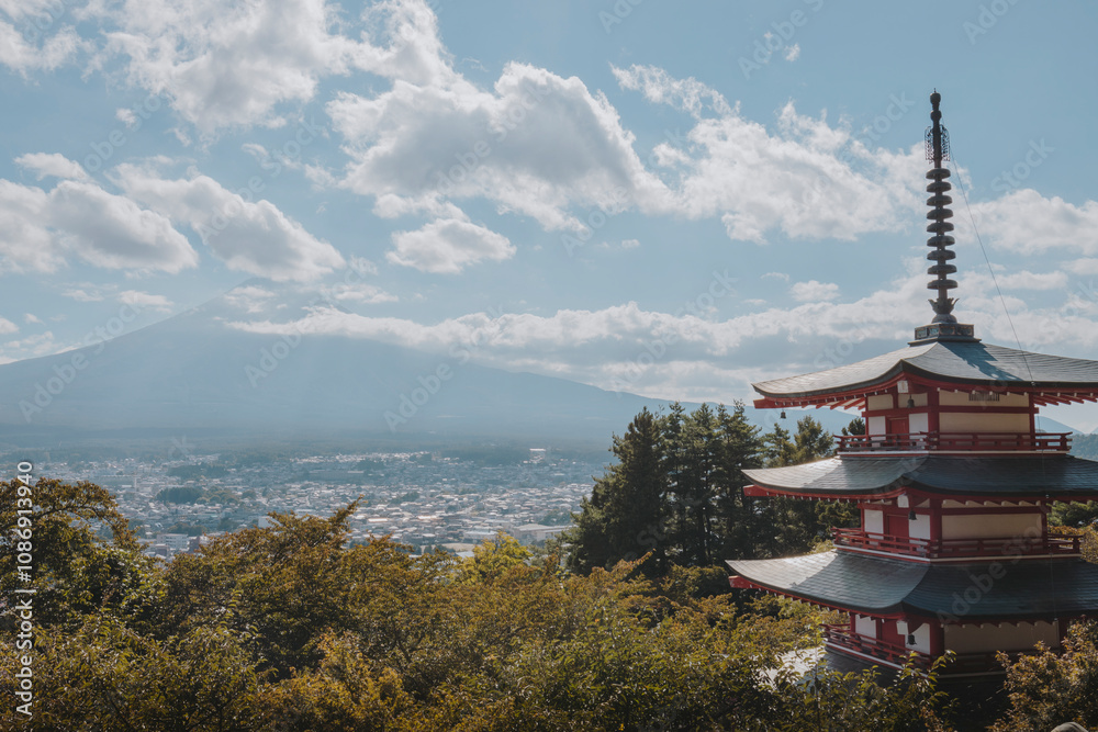 Mount Fuji viewed from Chureito Pagoda, a stunning blend of Japanese tradition, natural beauty, and iconic scenery. Mount Fuji viewed from Chureito Pagoda, a stunning blend of Japanese tradition, natural beauty, and iconic scenery.