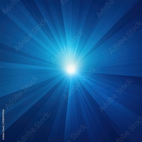 Abstract Blue Radiating Light Background