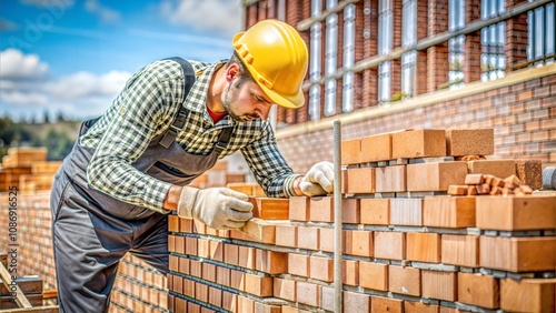Bricklaying Process by Builder
