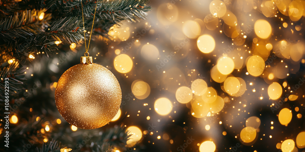 Christmas festive background with bokeh and lights. image. Created with Generative AI technology Christmas festive background with bokeh and lights. image. Created with Generative AI technology
