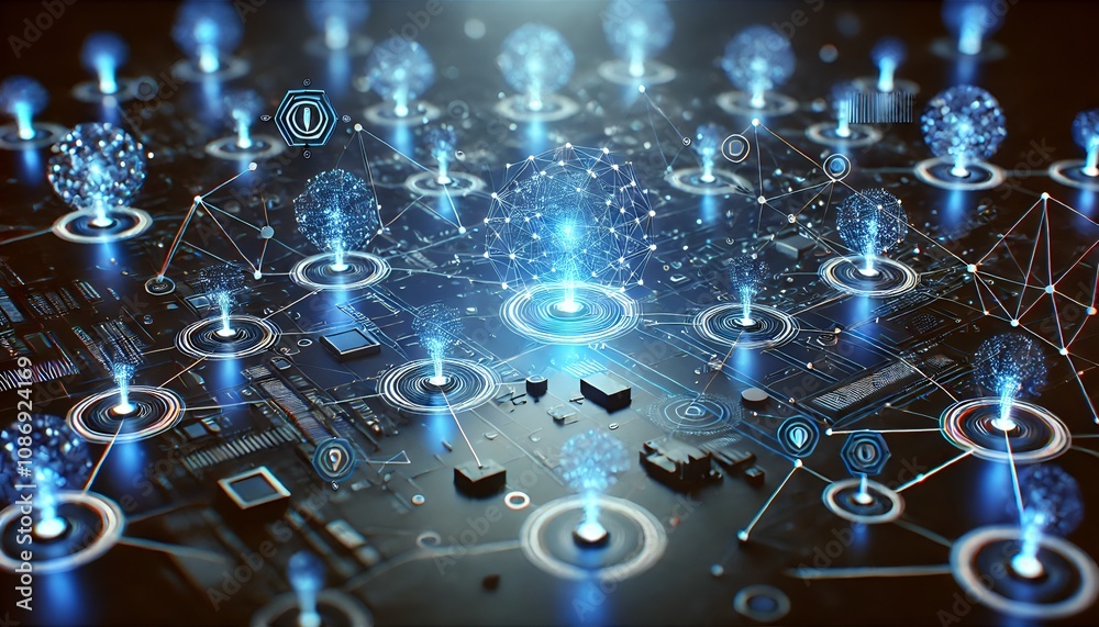 Smart Network and Connection Concept - Futuristic Digital Style Generative AI Smart Network and Connection Concept - Futuristic Digital Style Generative AI